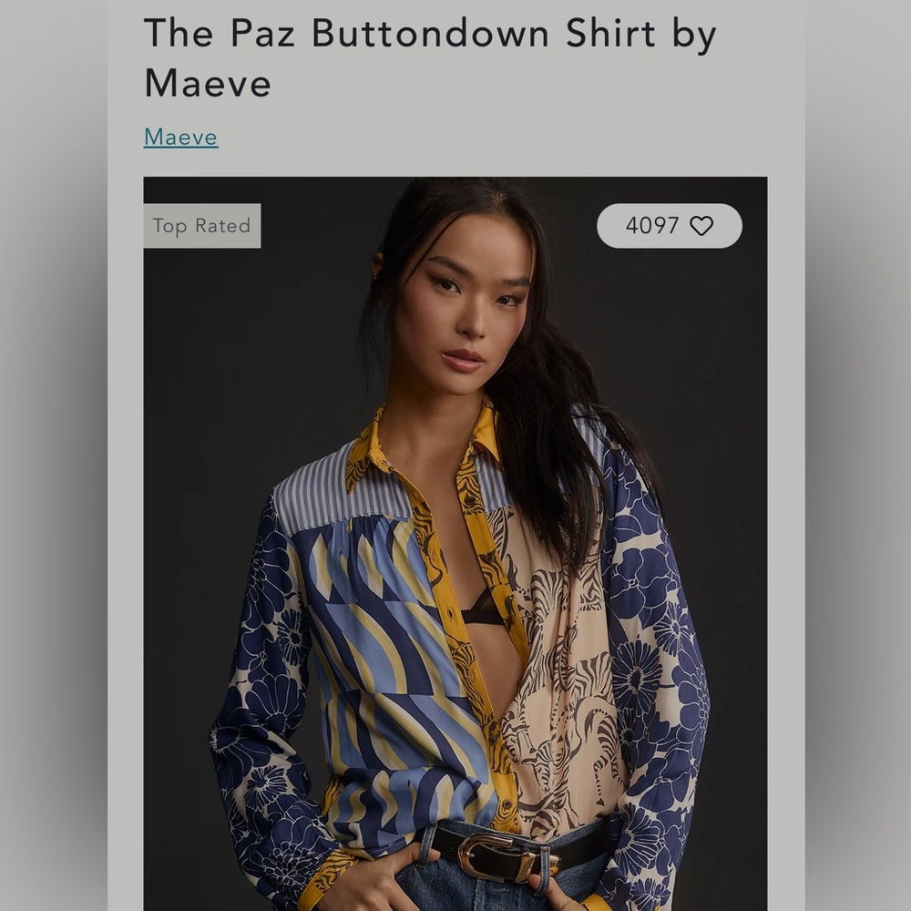 The Paz Buttondown Shirt by Maeve